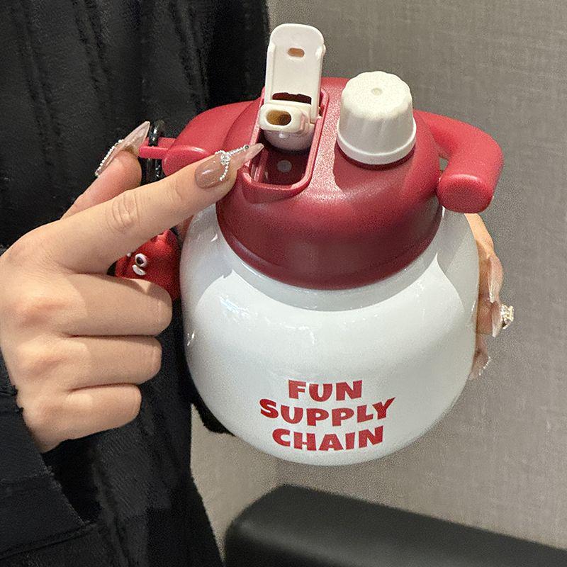 316 Stainless Steel Insulated Water Bottle with Double Spout and Tea Compartment