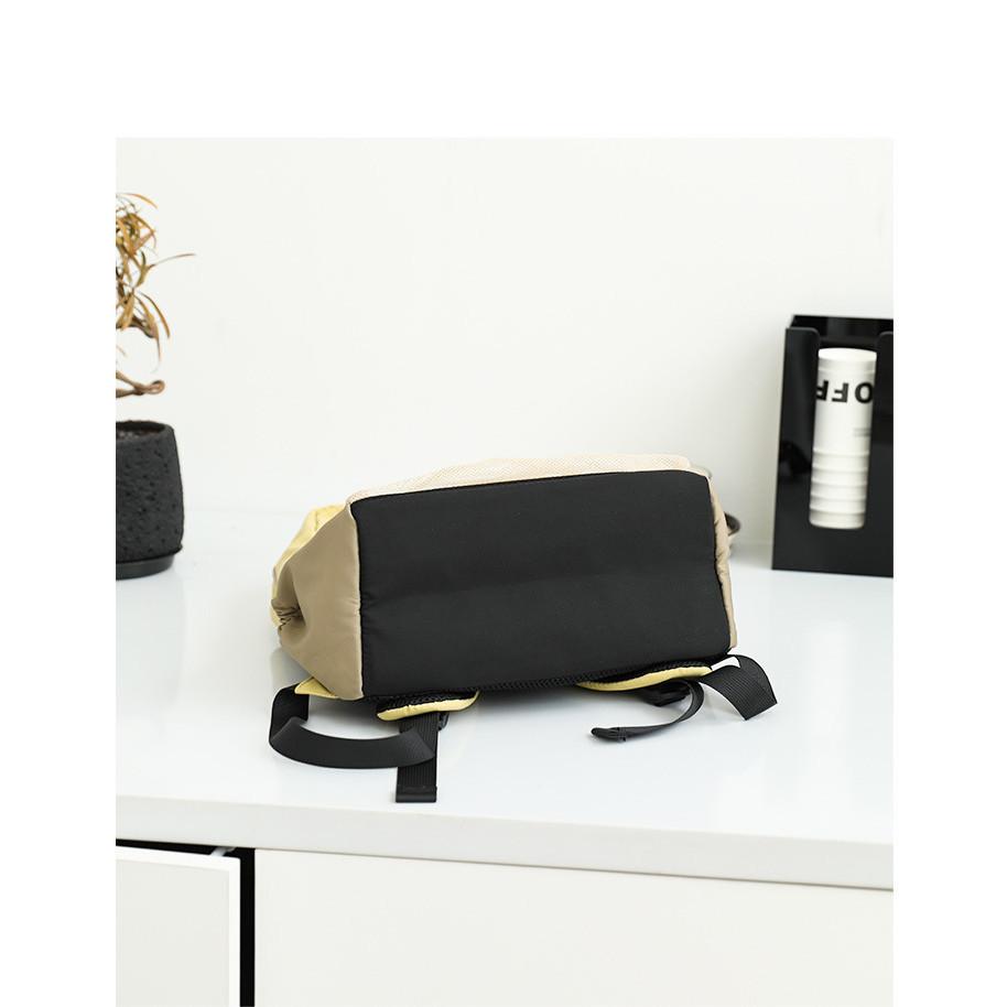 IELGY Korean Version of Casual Art Canvas Backpack, Nylon Contrasting Color Drawstring Fashion Oxford Cloth Backpack