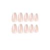 24pcs Manicure Press on Nails Full Cover DIY White Edge Short French Ballerina Fake Nails