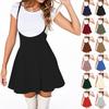 Women's Suspender Skirt Adjustable Straps Solid Color Basic High Waist Multifunctional Flared Skateboard Skirt