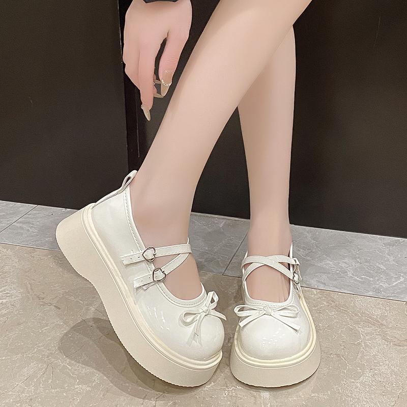 Fashion Vintage Thick Soles with Skirts Mary Jane 2025 Spring and Summer New Height-matching Small Leather Shoes Woman
