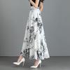 Новая летняя юбка из шифона в ретро этническом стиле с принтом тушью, женская длинная юбка с высокой талией, юбка А-силуэта