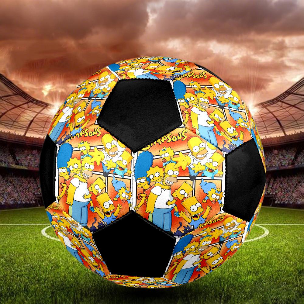 Simpsons Family Indoor Soccer Ball Colorful Machine Stitched PVC Size 5 Team Training Competition Ready Durable High-Bounce Cool Sports Gift