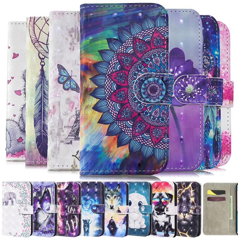 3d Flip Leather Case For Samsung Galaxy S10 S20 Note 10 20 Plus Ultra Lite Fe S10e J2 Core 2020 M31s M11 Book Cover Painted