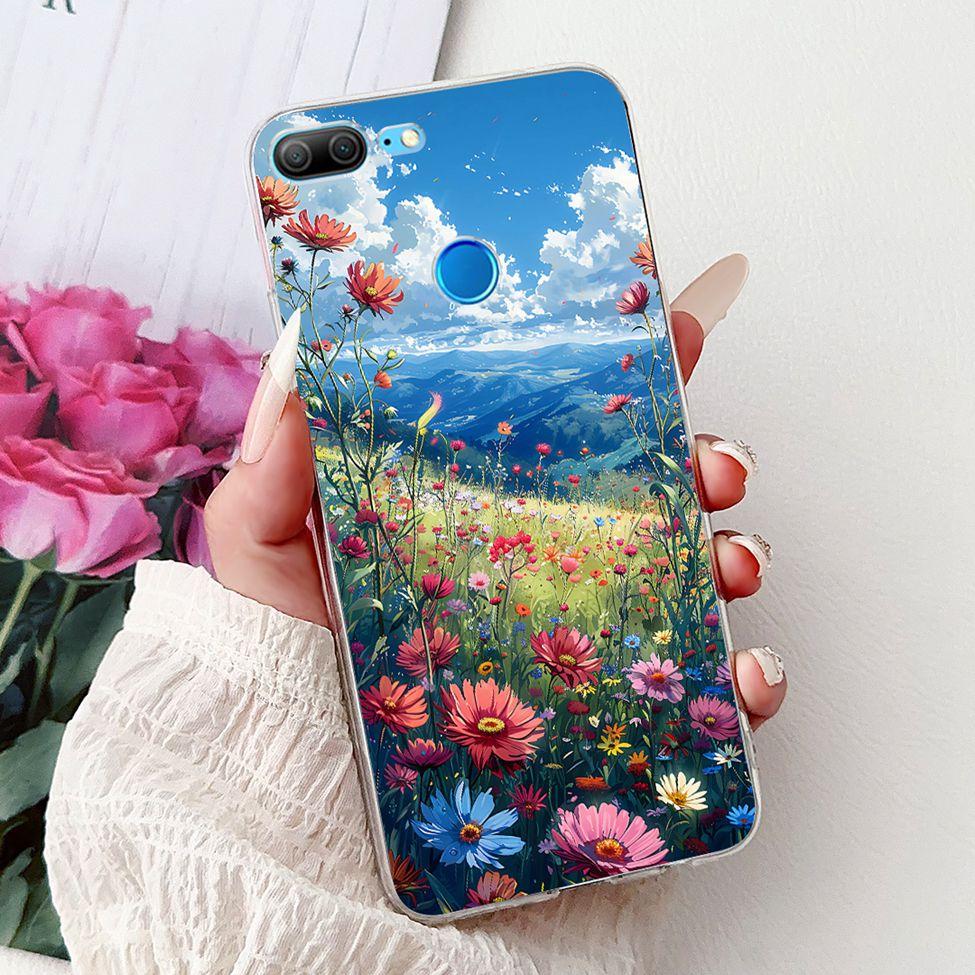 Прозрачный чехол для Honor 9 Lite Милый Кот Модные Цветы Смешная Расписная Задняя Крышка Для Чехла Телефона Honor 9Lite LLD-L21 LLD-L31 LLD-L11