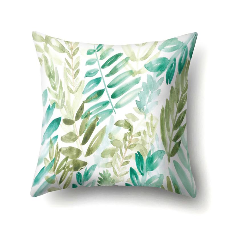 Полиэстеровая наволочка Скандинавский растительный стиль Принт с цветами Бархатная наволочка из персиковой кожи