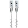 VidaXL Ground Stakes 2 Pcs Silver 10x10x57 Cm Galvanized Steel