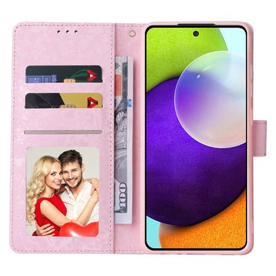 Для Samsung Galaxy A52 4G/5G/A52s 5G Чехол Цветочный Чехол для телефона из искусственной кожи с RFID-блокировкой