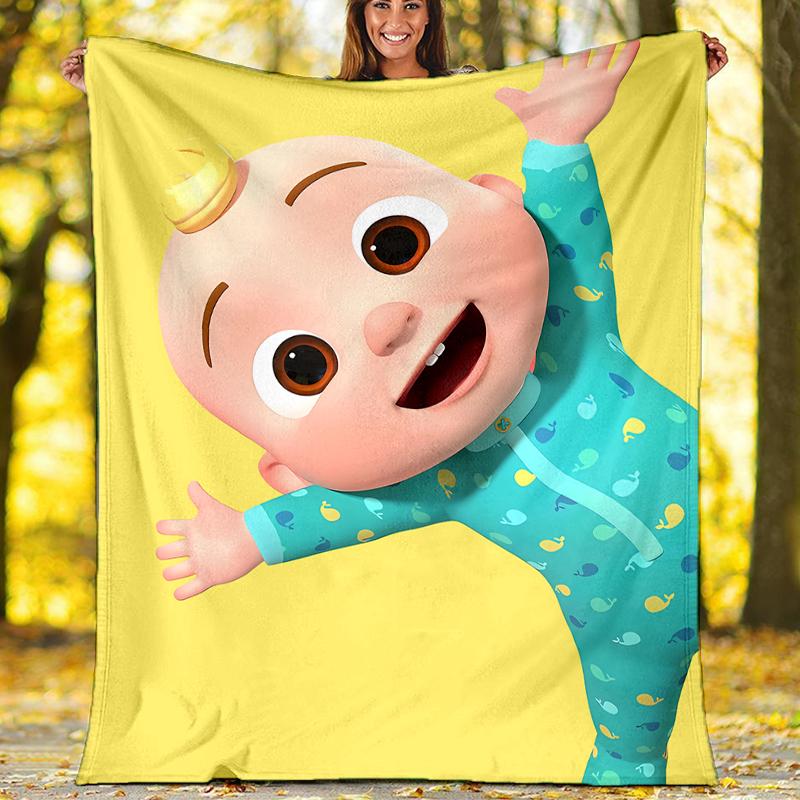 CoComelon Theme Printed Blanket - Perfect for Couch, Bed, Travel & Outdoor Use | Machine Washable, Cozy & Durable.