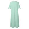 Women's Fashion Casual Solid Color Round Neck Button Off Shoulder Short Sleeve Pocket Dress