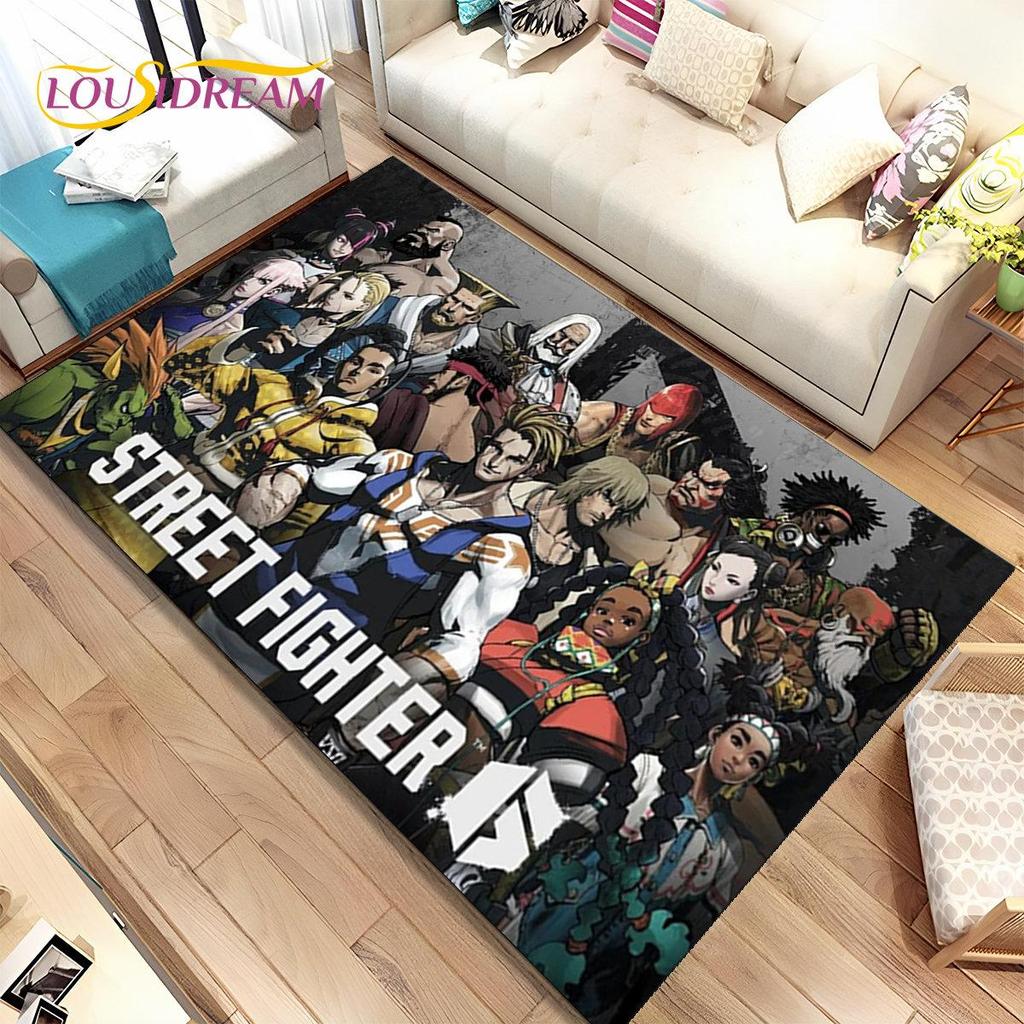 Коврик Street Fighter в стиле ретро, ​​коврик для геймера, коврик для гостиной, спальни, диван, коврик для украшения, детский нескользящий напольный коврик