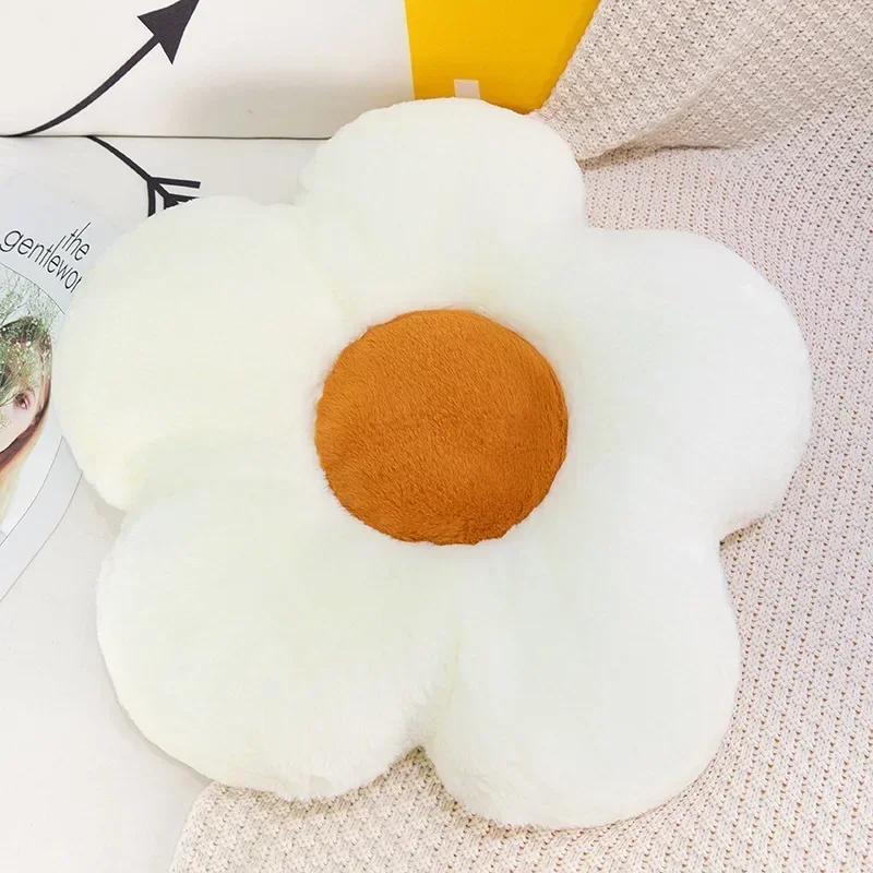 2025 New Flower Plush Shape Pillow Cushion Office Sunflower Cushions Solid Color Home Supplies for Girls Baby Home Decor Gift
