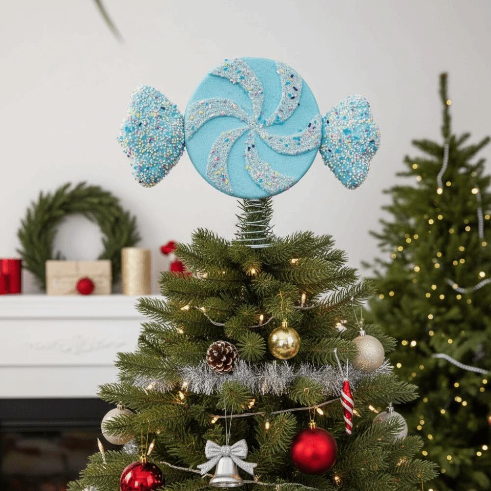 Colorful Icing Design Candy Christmas Tree Topper Festival Party Scene Decoration New Year