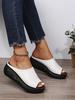 Women's Summer Outdoor Peep-Toe Wedge Slippers - Thick-Soled European and American Fashion