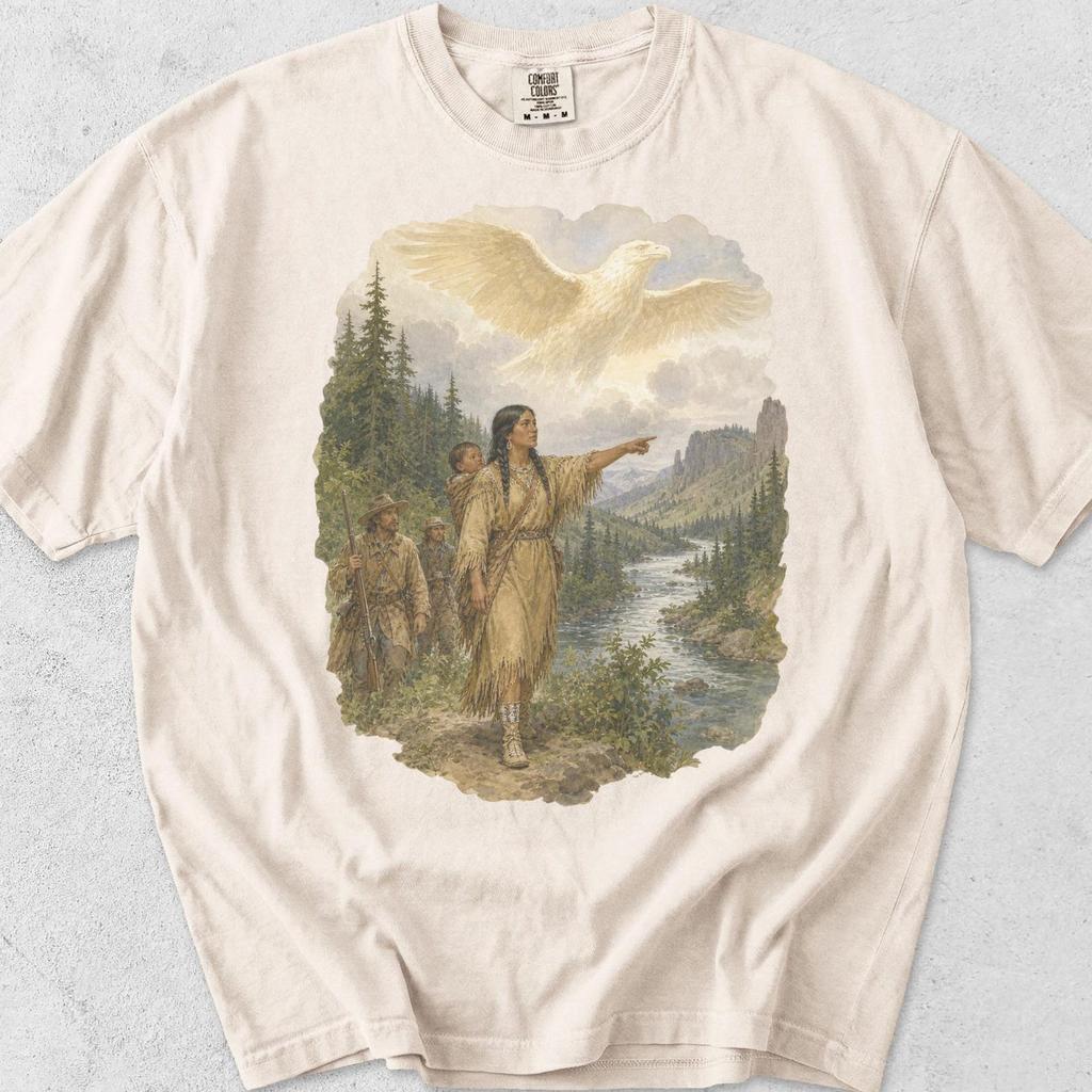 Sacagawea River Valley Shirt, Vintage Exploration Graphic Tee, Comfort Colors Cotton