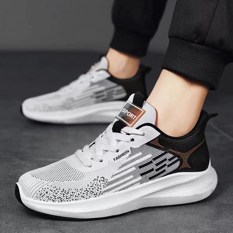 Spring Men's Shoes 2025 New Mesh Fly-woven Sports Shoes Men's Summer Breathable Casual Versatile Travel Shoes