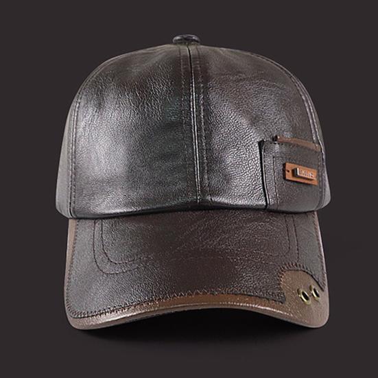 Осенне-зимняя бейсболка из искусственной кожи, дышащая, с металлическими люверсами, дизайн color-blocking, универсальный повседневный стиль, бейсболка