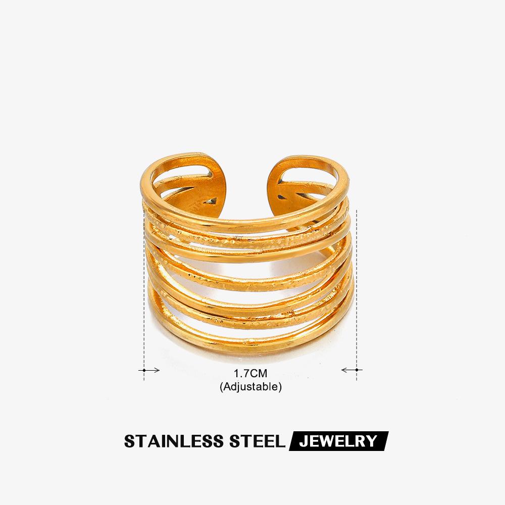 Кольцо из нержавеющей стали Геометрическое Сердце Листья для женщин Личность Трендовое Открытое Кольцо на Палец Ювелирные Изделия На Все Случаи