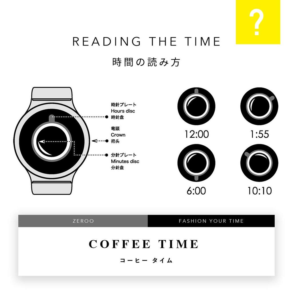 COFFEE TIME Quartz Design Watch for Men and Women W03010B01SM01 [ZEROO] [Authentic]