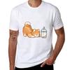 Cute Little Shiba Loves Boba Tshirt Running Perforunisexce Short Sleeve Tee Tshirt