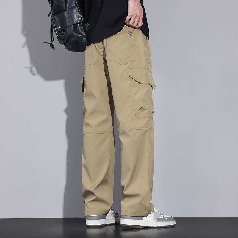 2024 мужские летние брюки-карго в американском стиле ретро с несколькими карманами, прямые брюки, однотонные повседневные брюки, свободные спортивные штаны больших размеров M-4XL