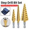 HSS Step Drill Bit Straight Groove Titanium Coated 4-12 4-20 3-12mm Wood Metal Hole Cutter Broca Cone Conical Stage Drill Tools