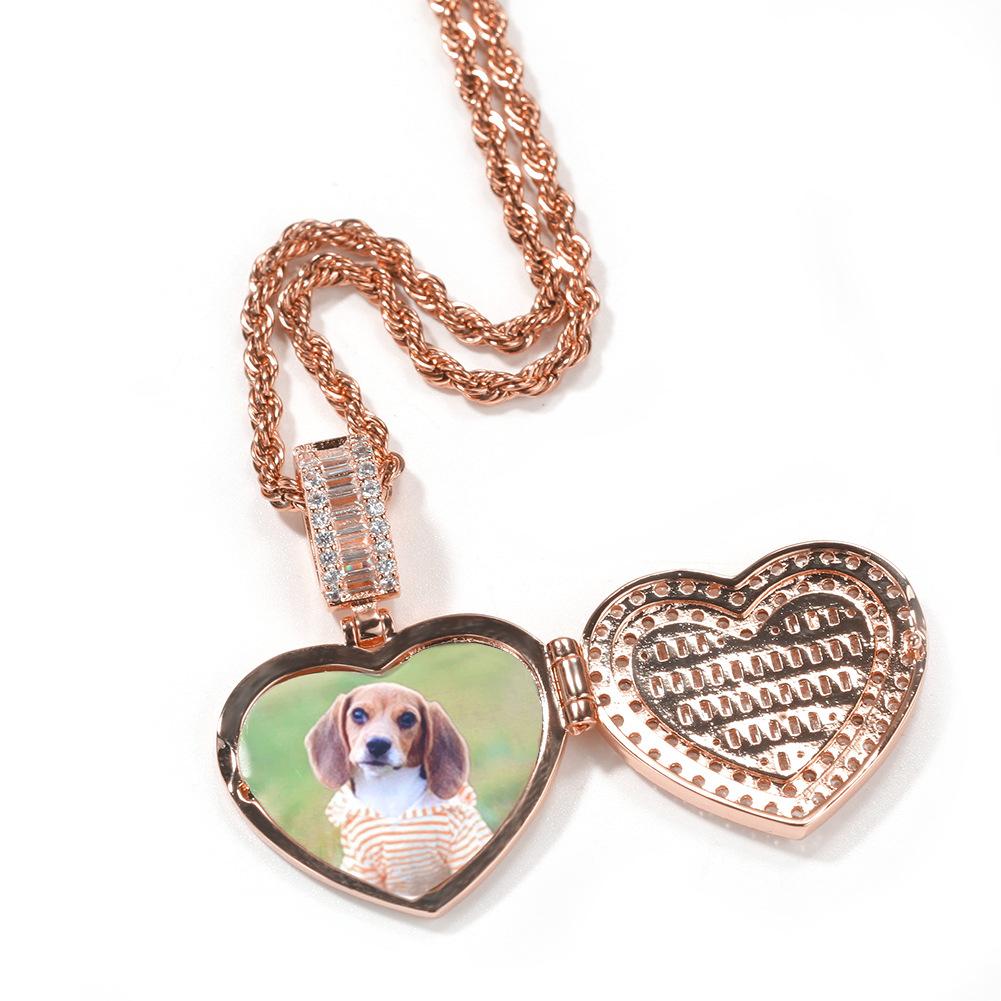 Hip Hop Fashion Trend Flip Love Photo Pendant Supply Photo Couple Pendant