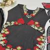 Silk Kurta Tunic Set with Cutwork Floral Applique Border