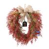Christmas Wreath Linen Bow Door Hanging Home Decoration Holiday Party Ornament