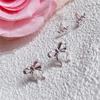 Silver Color Bow Stud Earrings For Women Minimalist Cute Mini Small Bowknot Ear Piercing Earrings Jewelry Gift