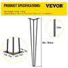 Hairpin Table Legs 16 inch Black Set of 4 Desk Legs Each 220lbs Capacity Hairpin Desk Legs 3 Rods for Bench Desk Dining End Table Chairs Carbon Steel