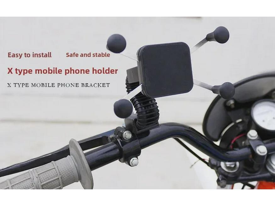Держатель для телефона на мотоцикл и скутер X-Type с USB-зарядным устройством и водонепроницаемым выключателем