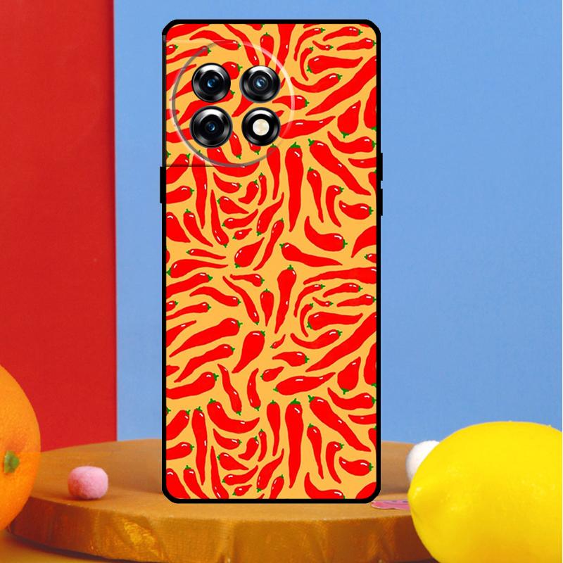 Red Chilli Pepper Pattern Cover For OnePlus 12 11 13 13R 12R 10 Pro 8T 10T OnePlus Nord 4 CE 2 3 Lite N10 N20 N30 Case