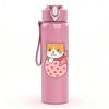 1PC Milkshake Cup Cat Pattern 750ml Color Plastic Sports Water Bottle Leakproof Flip Straw Lid Suitable for Sports Office Home Use