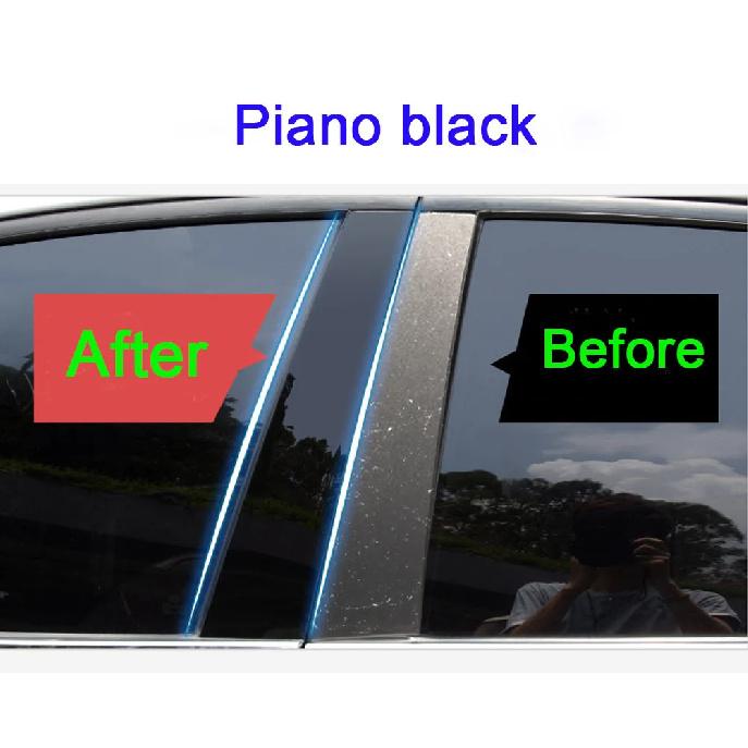 Car TPU/Glossy Mirror Pillar Post Cover StickersAccessories 6pcs For Mercedes Benz C-Class W204 2008 2009 2010 2011 2012 2013