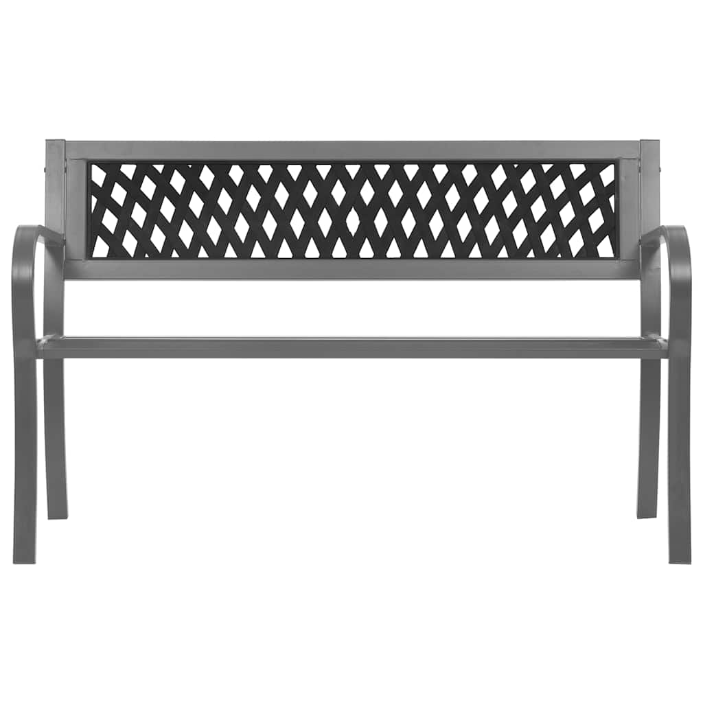 Vidaxl Ławka Ogrodowa, Czarna, 120 Cm, Stalowa