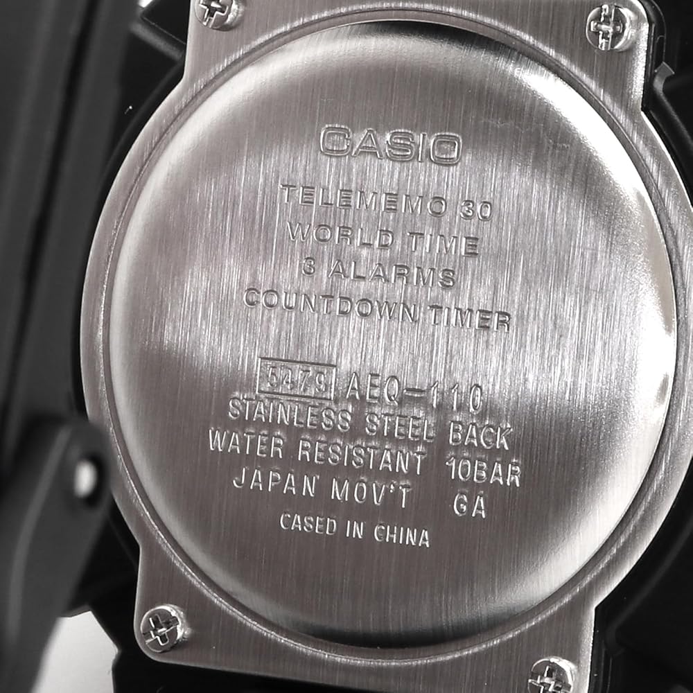 Casio Мировое время AEQ-110W-1BV Мужские Аналогово-Цифровые Кварцевые Часы Черный ЖК-дисплей Черный Импортная модель