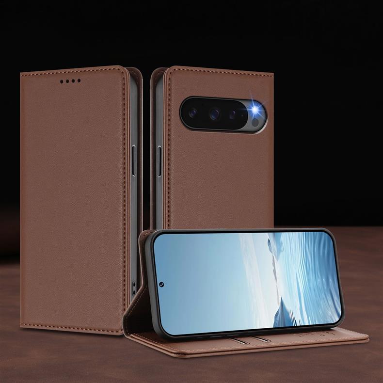 Suitable for Google 10 Pro XL flip leather case with leather texture and strong magnetic attraction, Pixel 10A card slot protective case
