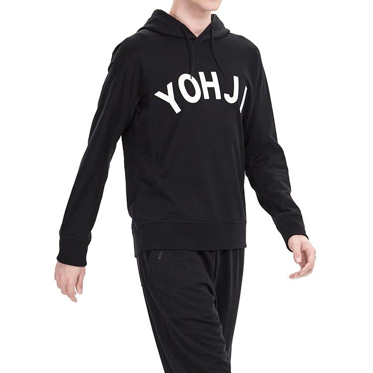 Adidas Y-3 Yohji Letters Hoodie Black/Off White Мужская уличная одежда FJ0440