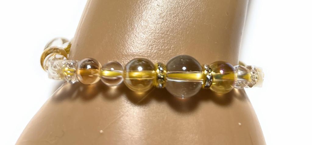 Limited Time Limited Quantity April Birthstone Natural Stone Power Stone Bracelet Golden Aura Natural Crystal Inner Circumference Women L Money Luck