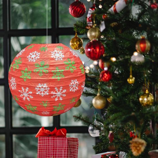 Рождественский бумажный фонарь Yousheng, разноцветная снежинка, снеговик, Санта-Клаус, олень, украшение, праздничный реквизит для рождественской домашней вечеринки