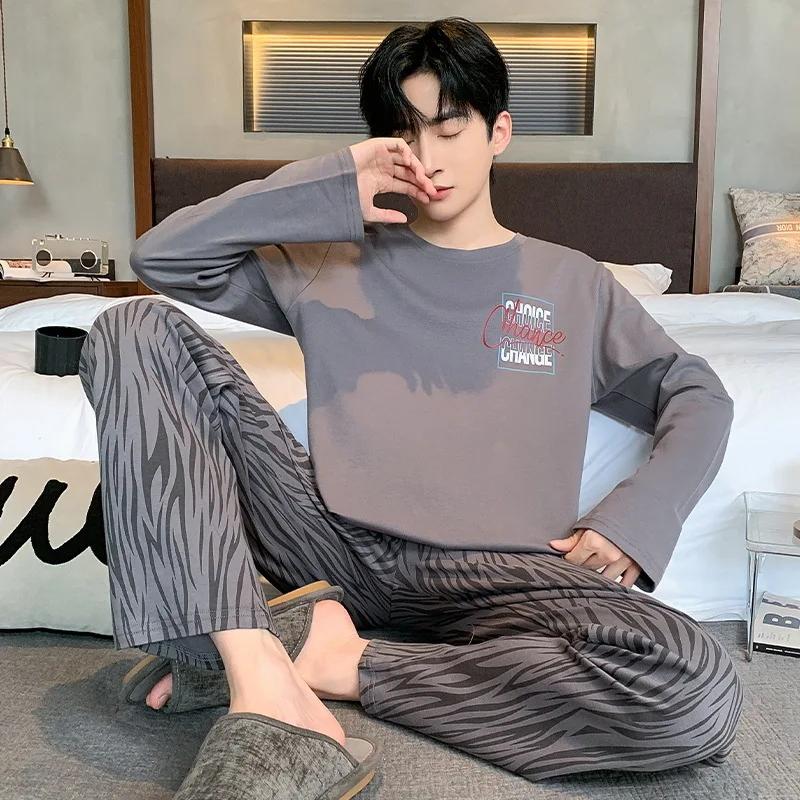 Men's Cotton Pajamas, Sleeping Top, Long Sleeve Soft Loose Pajamas, Casual Home Wear, Autumn Men's Pajamas