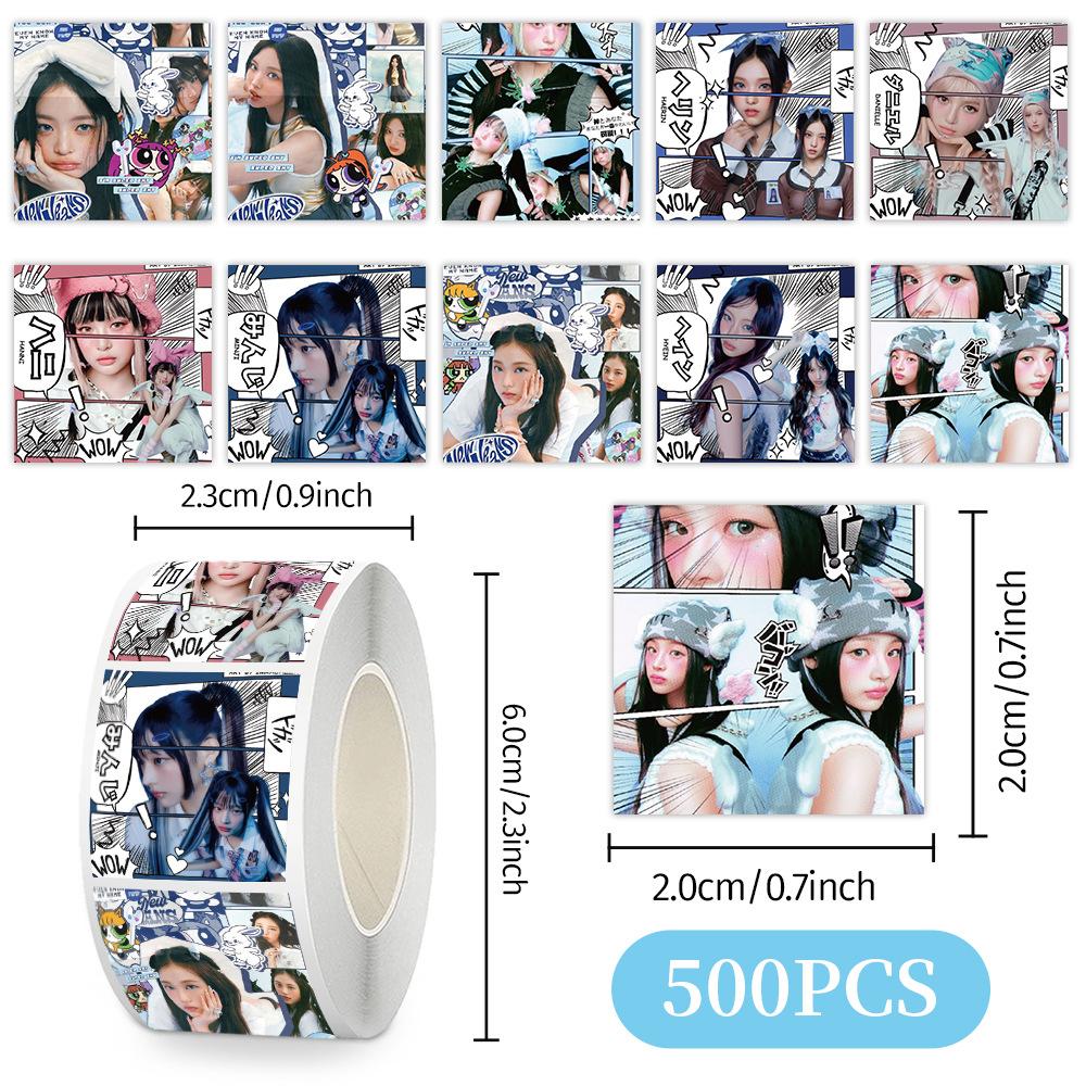 Наклейки Skzoo Idol Roll 500 шт. Клейкие этикетки для DIY Журнала Скрапбукинга Чехла Телефона Декора Polaroid Фанатов