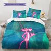 The Pink Panther Pattern Bedding Quilt Set  Home Decoration  Gift (1 * duvet cover + 2 * pillowcase  without core)