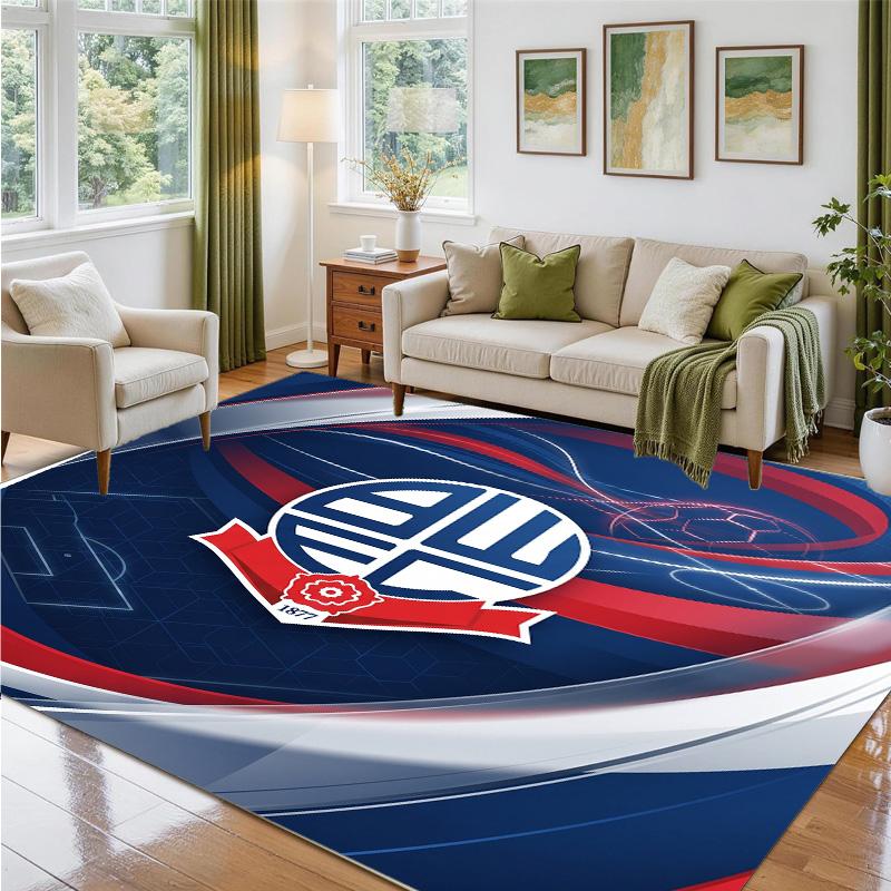 Bolton Wanderers FC Design Crystal Velvet Rug Soft Decorative Mat for Bedroom Entrance