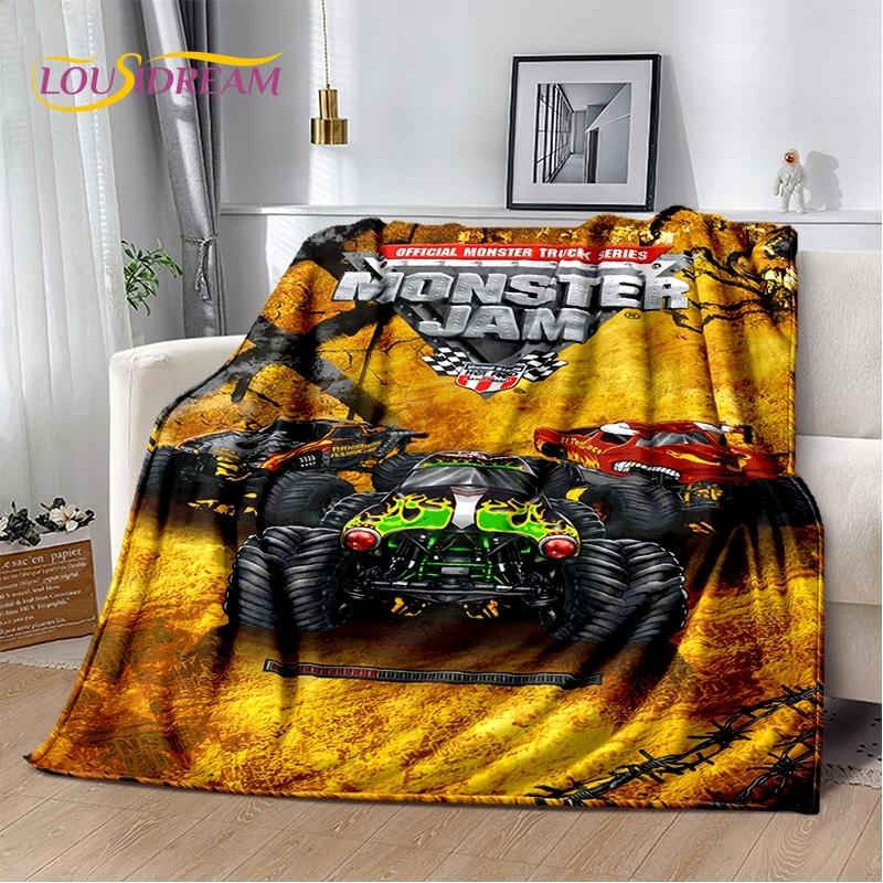 Мягкие одеяла с 3D-изображением Monster Truck Monster Jam, Теплое плед-покрывало, Уютное одеяло для пикника, кроватей, дивана, дома, спальни