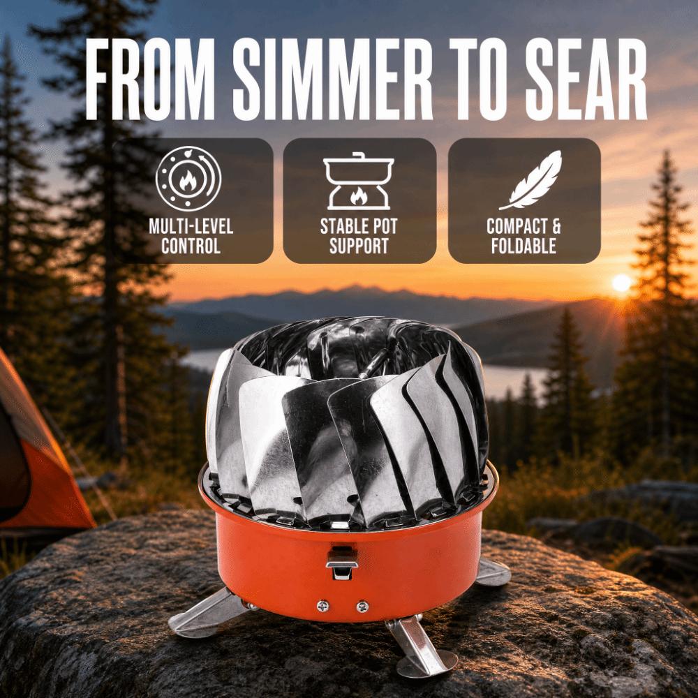 Multi-Level Cyclone Flame Camping Stove Metal Foldable Burner Portable Gas Stove  Picnic