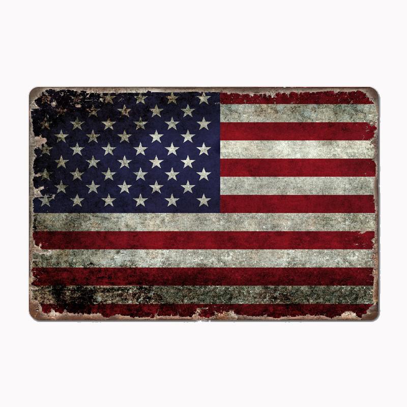Rogue River Tactical USA American Flag Metal Tin Sign Wall Decor Man Cave Bar US United States Rustic