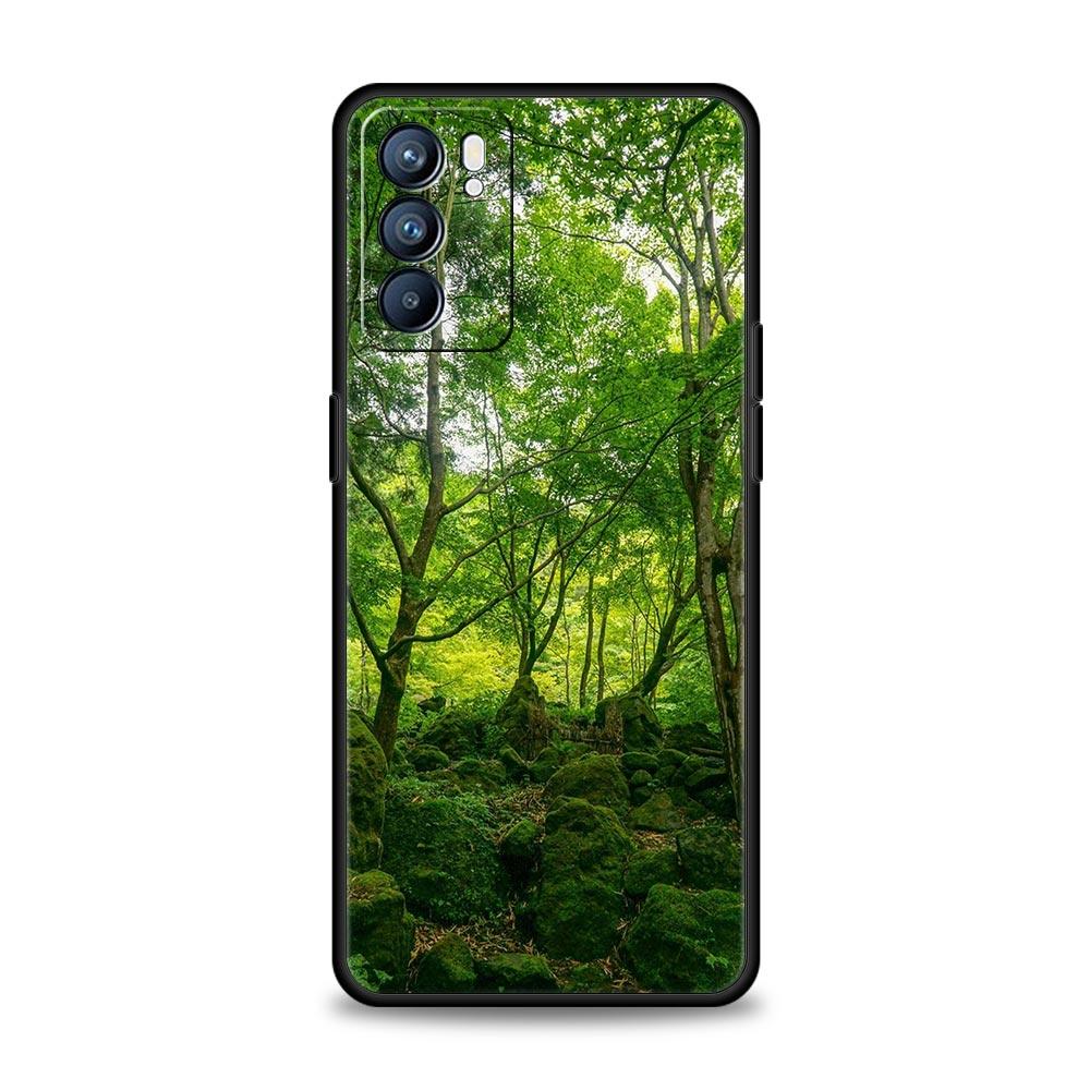 Waterfall Nature Trees Ship Phone Case For Oppo A54 A53 A52 A9 2020 A15 A95 A16 A76 A74 A12 Find X5 SE Reno6 Pro Plus 5G Cover