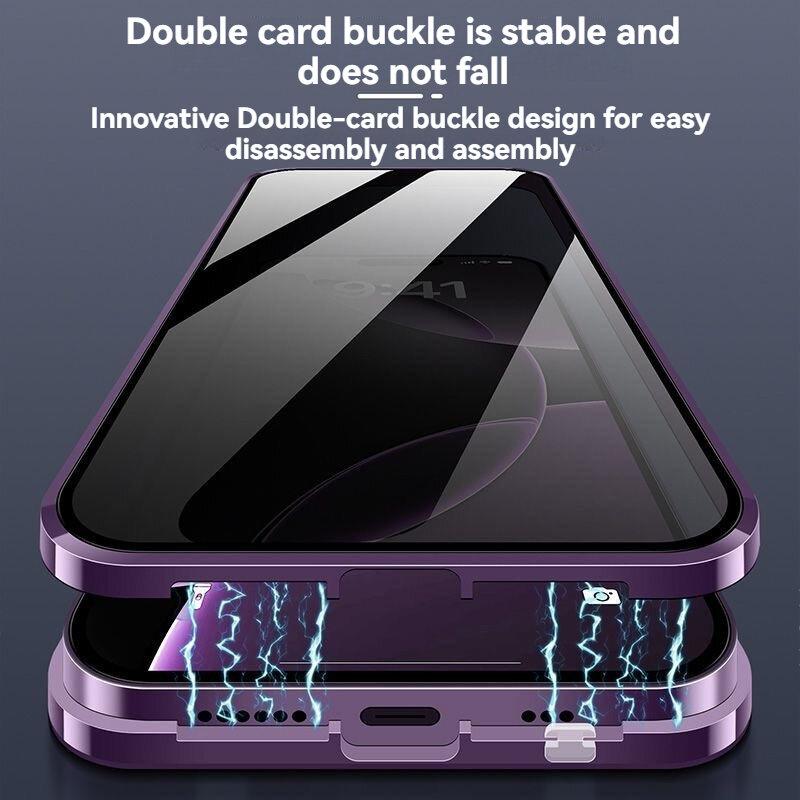 Anti Peeping Case for Samsung Galaxy S26 Ultra Plus S26+, Double Sided Tempered Glass,Metal Frame with Lens Protector Phone Bumpers